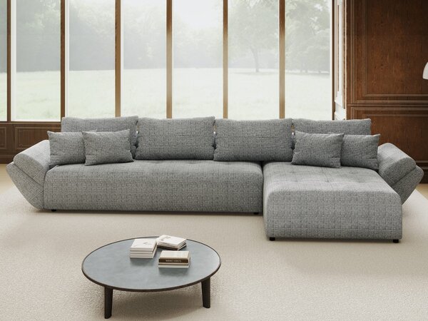 Colțar extensibil dumonde cu ladă de depozitare Berlin XL Cremona Gri 85 II 350x185 cm