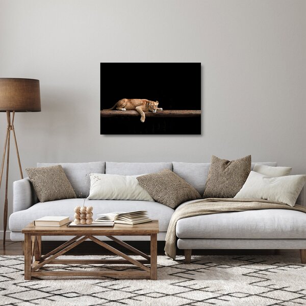 Tablou pe sticlă - Lioness (70x50 cm)