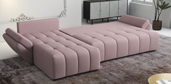 Colțar extensibil dumonde cu ladă de depozitare Berlin XL Enjoy Flamingo 350x185 cm