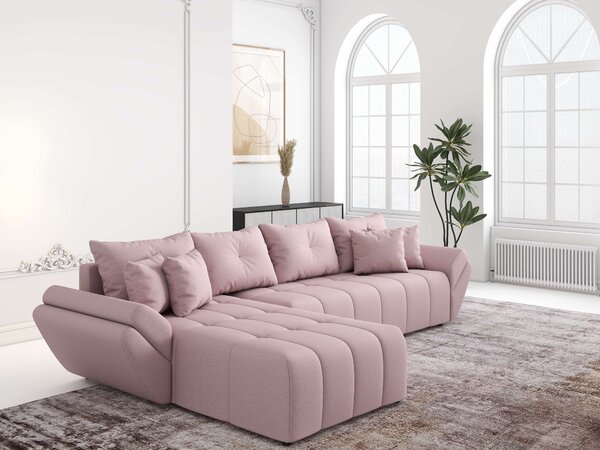 Colțar extensibil dumonde cu ladă de depozitare Berlin XL Enjoy Flamingo 350x185 cm