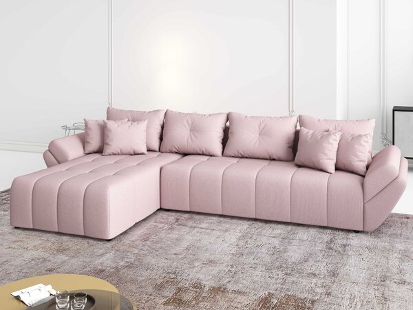 Colțar extensibil dumonde cu ladă de depozitare Berlin XL Enjoy Flamingo 350x185 cm