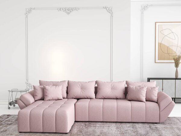 Colțar extensibil dumonde cu ladă de depozitare Berlin XL Enjoy Flamingo 350x185 cm
