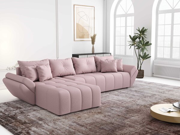 Colțar extensibil dumonde cu ladă de depozitare Berlin XL Enjoy Flamingo 350x185 cm