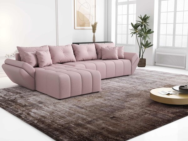 Colțar extensibil dumonde cu ladă de depozitare Berlin XL Enjoy Flamingo 350x185 cm