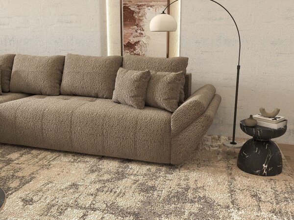 Colțar extensibil dumonde cu ladă de depozitare Berlin XL Jaguar Maro Cappuccino 350x185 cm