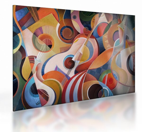 Tablou pe sticlă - Abstract muzical (70x50 cm)