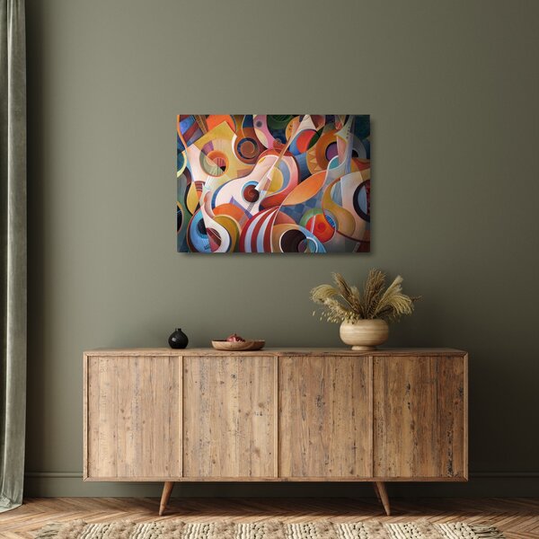 Tablou pe sticlă - Abstract muzical (70x50 cm)