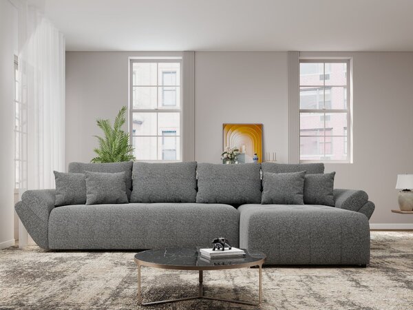 Colțar extensibil dumonde cu ladă de depozitare Berlin XL Monte Gri 90 II 350x185 cm