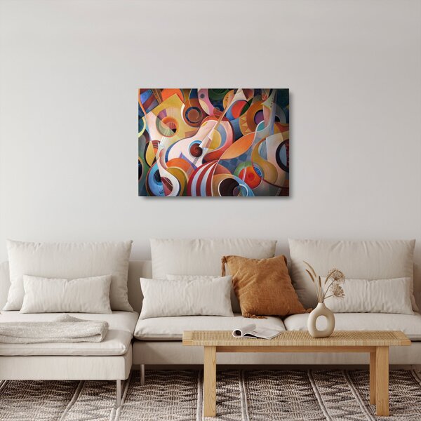 Tablou pe sticlă - Abstract muzical (70x50 cm)