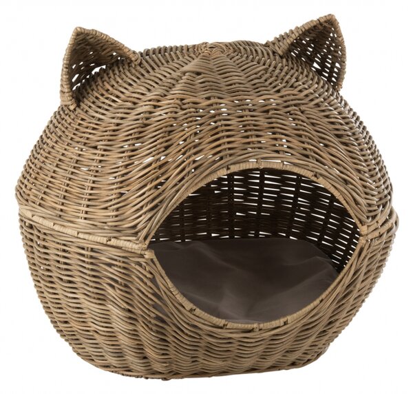 Cos pentru pisici cu perna, Fibre naturale, Natural, 57x49x54