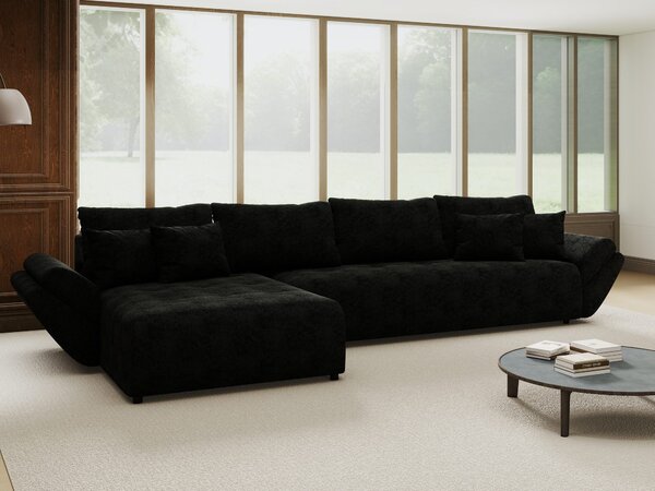 Colțar extensibil dumonde cu ladă de depozitare Berlin XL Quelle Negru 350x185 cm