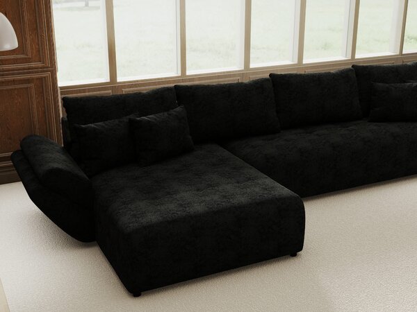 Colțar extensibil dumonde cu ladă de depozitare Berlin XL Quelle Negru 350x185 cm