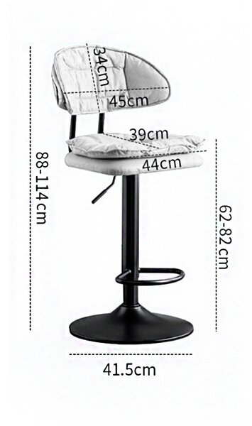 Scaun de bar 2HOME, living, bucatarie, comercial CONFY, Gri