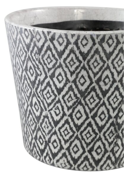Ghiveci rotund din ceramica BEIRE, alb-negru Marime: L