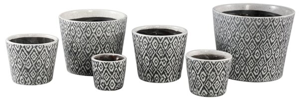 Ghiveci rotund din ceramica BEIRE, alb-negru Marime: L