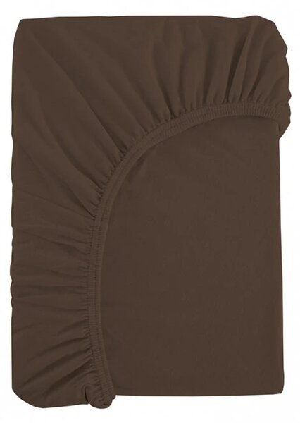 Cearsaf jersey ALVORA 180x200 cm maro inchis