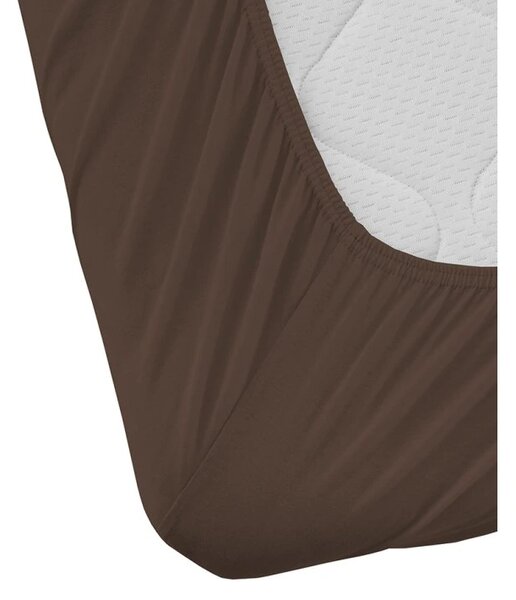 Cearsaf jersey ALVORA 180x200 cm maro inchis
