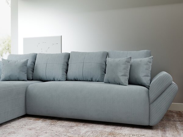 Colțar extensibil dumonde cu ladă de depozitare Berlin XL Zoom Grey 350x185 cm