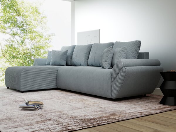 Colțar extensibil dumonde cu ladă de depozitare Berlin XL Zoom Grey 350x185 cm