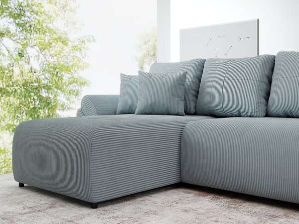 Colțar extensibil dumonde cu ladă de depozitare Berlin XL Zoom Grey 350x185 cm