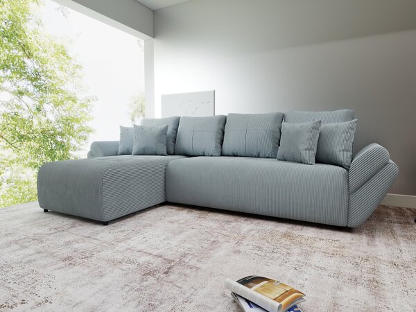 Colțar extensibil dumonde cu ladă de depozitare Berlin XL Zoom Grey 350x185 cm