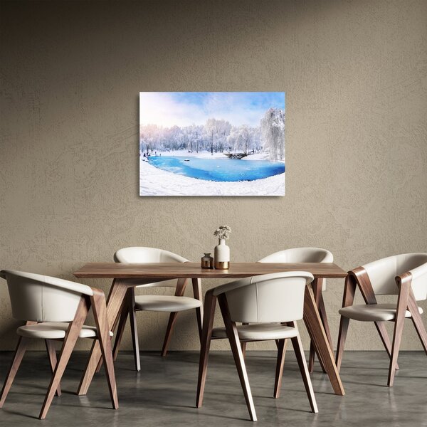 Tablou pe sticlă - Lac de gheață (70x50 cm)