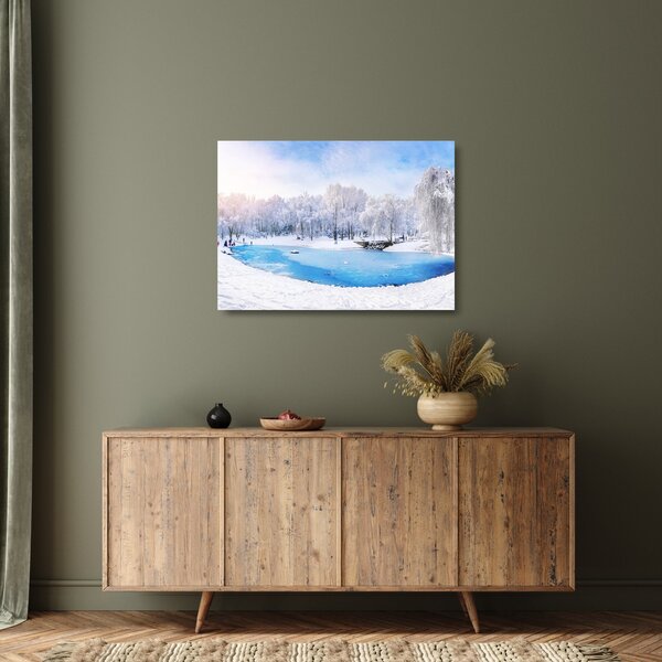 Tablou pe sticlă - Lac de gheață (70x50 cm)