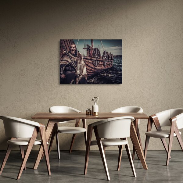 Tablou pe sticlă - Războinic viking (70x50 cm)