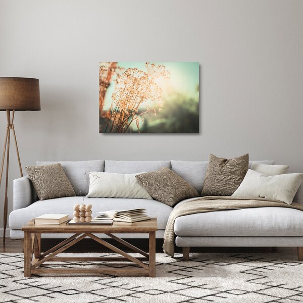 Tablou pe sticlă - Plante după ploaie (70x50 cm)