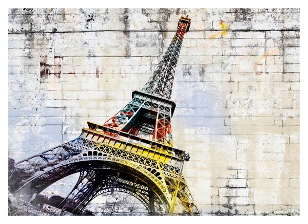 Tablou pe sticlă - Arta digitală a Turnului Eiffel (70x50 cm)