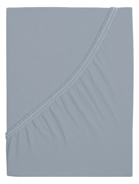 Cearsaf jersey din bumbac mako LUXORA 180x200 cm gri deschis