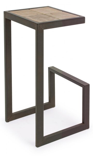 Scaun de bar Blocks, Otel Lemn, Maro, 36x32x70 cm