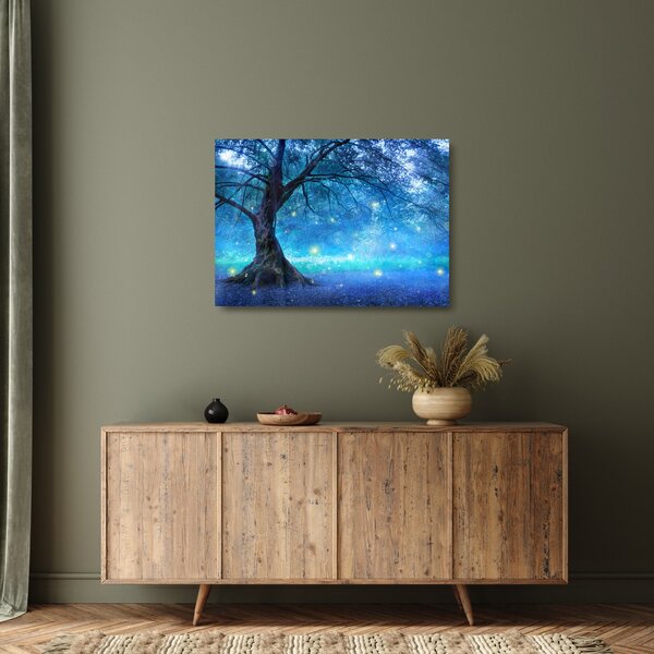 Tablou pe sticlă - Pădure mistică (70x50 cm)