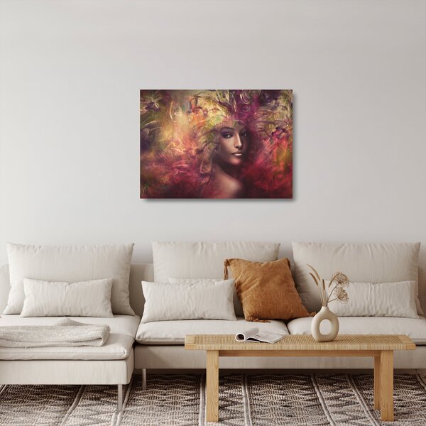 Tablou pe sticlă - Femeie de fantezie (70x50 cm)
