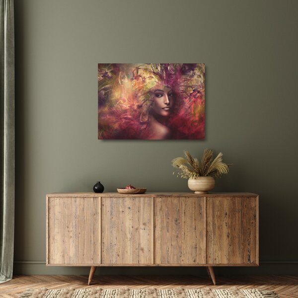 Tablou pe sticlă - Femeie de fantezie (70x50 cm)