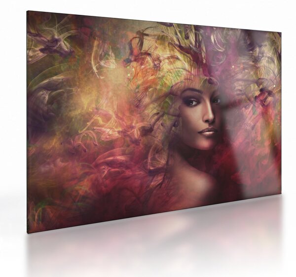 Tablou pe sticlă - Femeie de fantezie (70x50 cm)