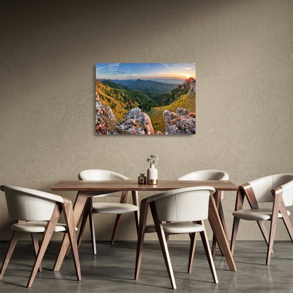 Tablou pe sticlă - Peisaj montan (70x50 cm)