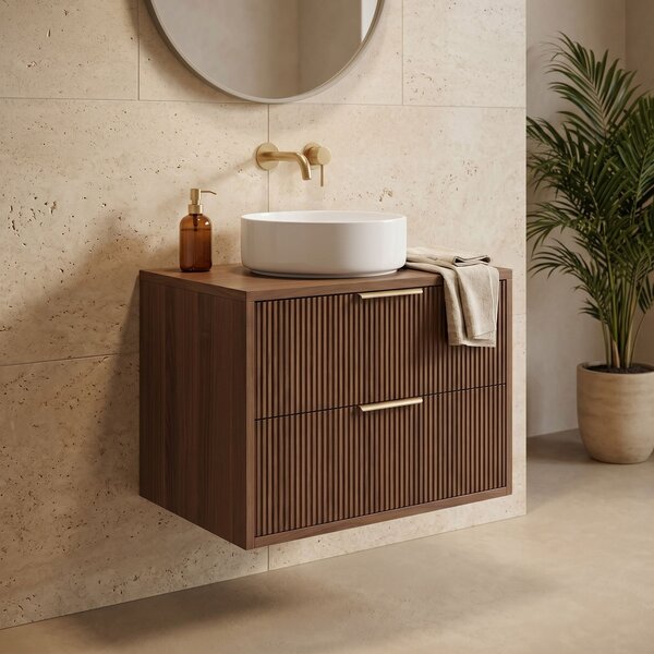 Dulap baie pentru lavoar Rea Mono 60cm Brown