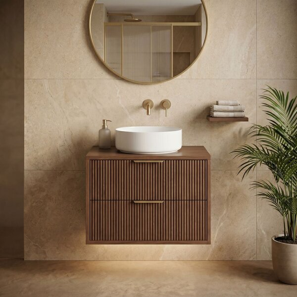 Dulap baie pentru lavoar Rea Mono 60cm Brown