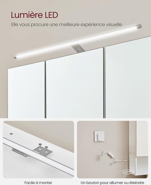 Dulap de depozitare pentru lavoar, Vasagle, Alb, 70x16x70 cm