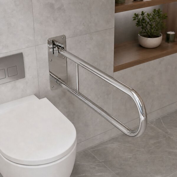 Bară de sprijin pliabilă pentru baie Chrome