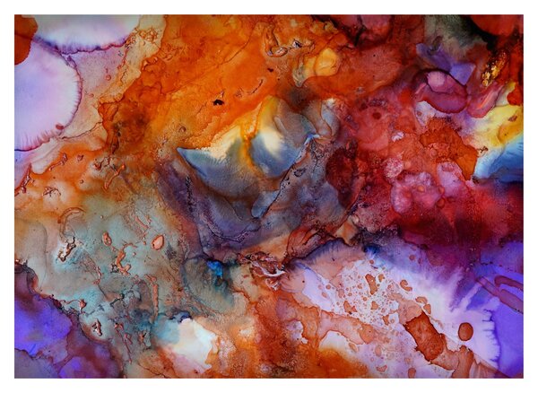 Tablou pe sticlă - Abstract Ink Art (70x50 cm)