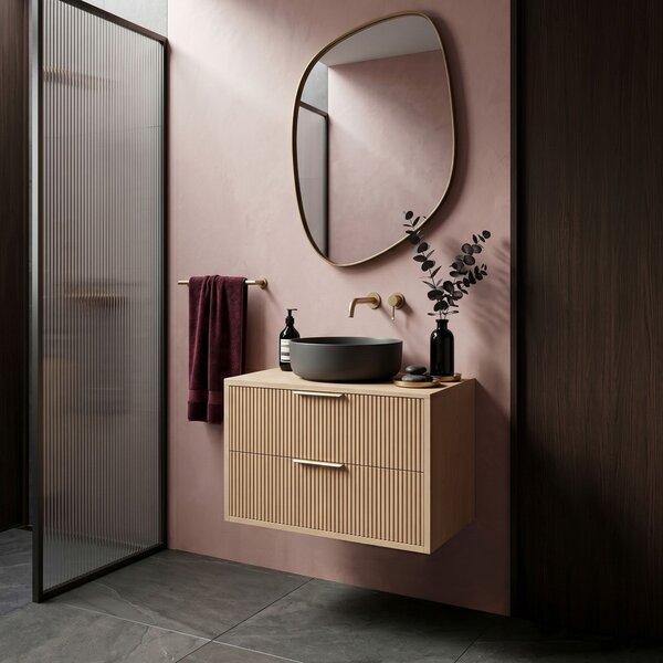 Dulap baie pentru lavoar Rea Mono 60cm Beige