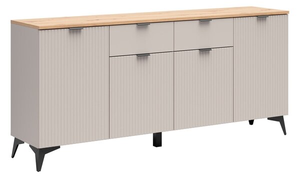 Comodă Ruvmeli 111, Stejar artizan, Cașmir, PAL laminat, 82x180x41cm, 64 kg