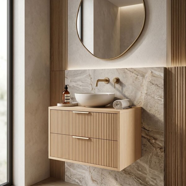 Dulap baie pentru lavoar Rea Mono 60cm Beige