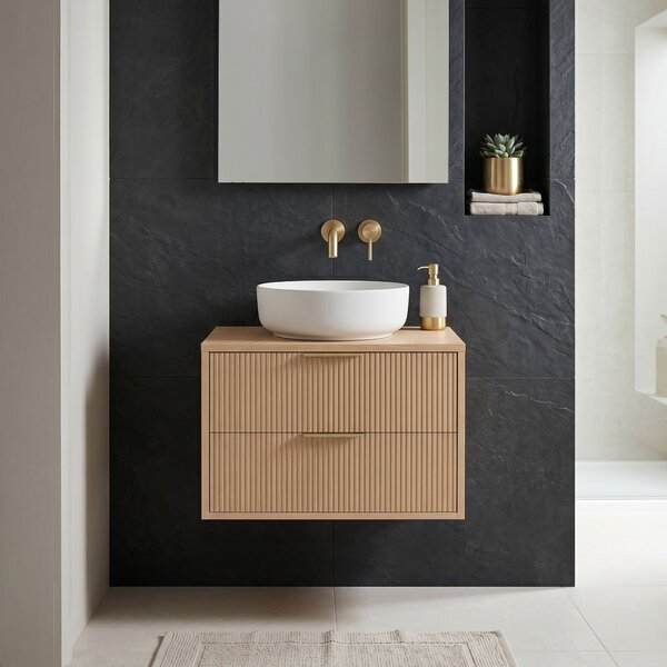 Dulap baie pentru lavoar Rea Mono 60cm Beige