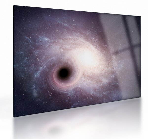 Tablou pe sticlă - Galaxii spiralate (70x50 cm)