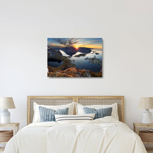 Tablou pe sticlă - Peisaj montan, Norvegia (70x50 cm)