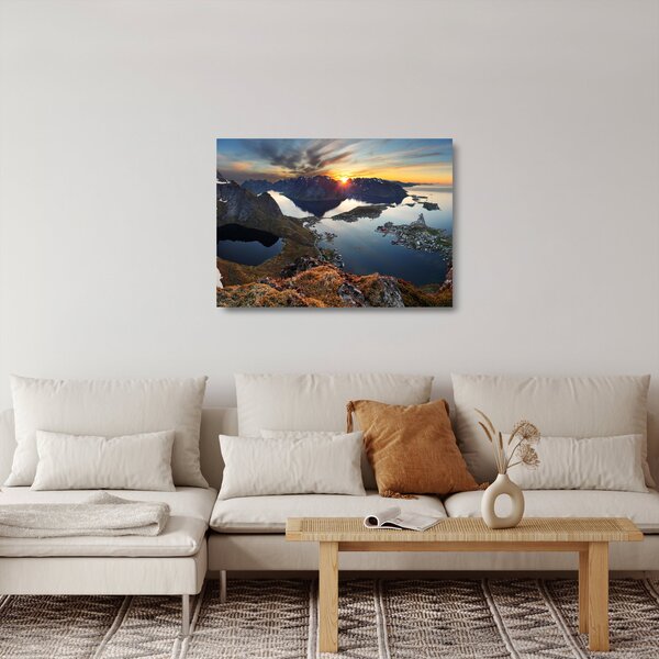 Tablou pe sticlă - Peisaj montan, Norvegia (70x50 cm)
