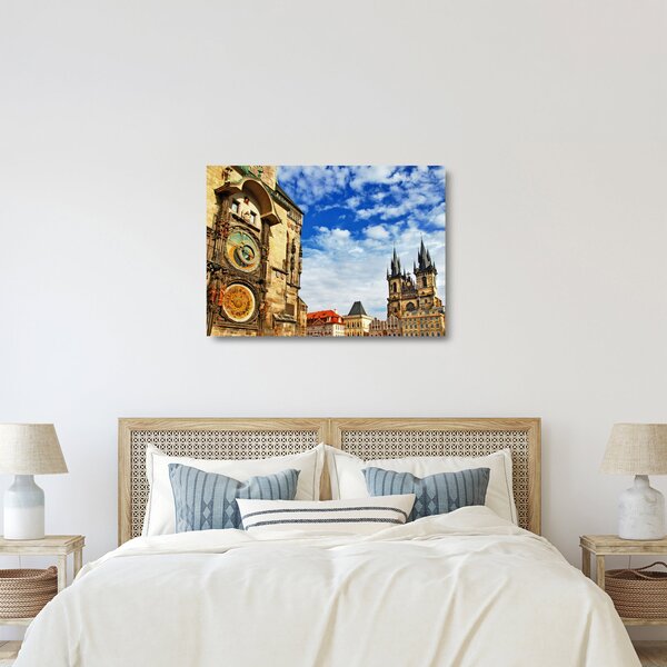 Tablou pe sticlă - Ceasul astronomic din Praga (70x50 cm)